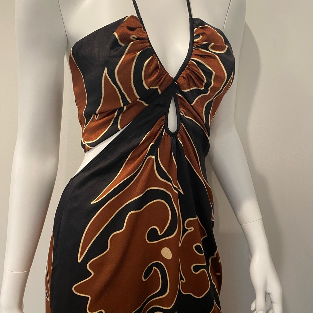 Johanna Ortiz Agustina silk satin cutout dress NEW 6